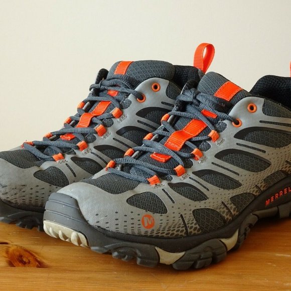 Merrell Moab Edge 2 Vibram Outdoor Hiking Shoes Grey Orange Mens 10.5 (J35427) - Picture 3 of 11
